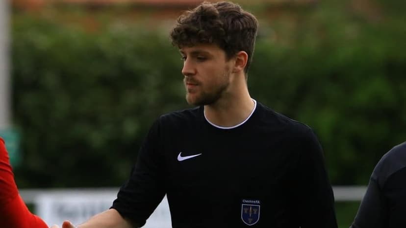 Young referee during match